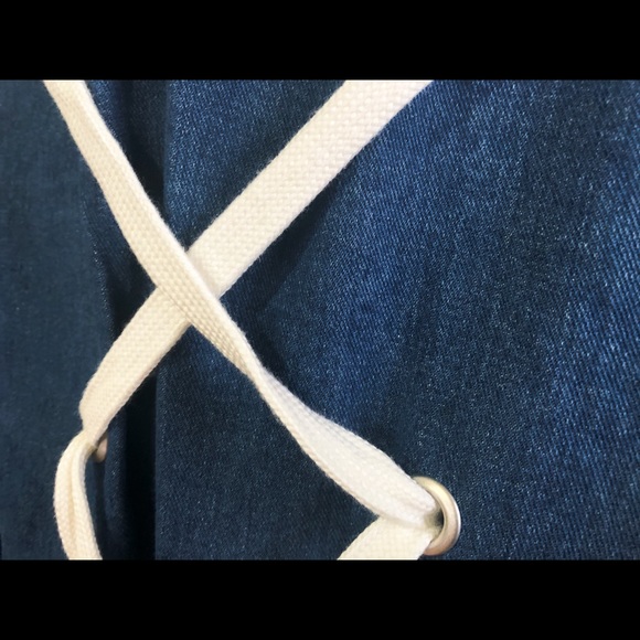 NEW Oversized Denim Lace Cross Back Jacket - Picture 8 of 9